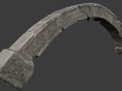 Stone Arch with Ornaments Low-poly 3D model