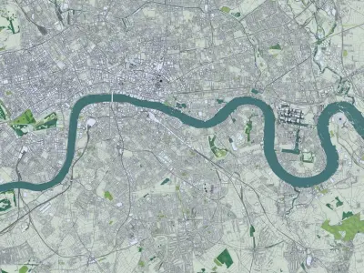 London with Terrain 3D model