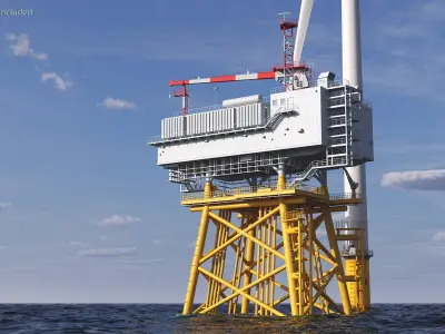  Offshore Wind Farm with Turbine 