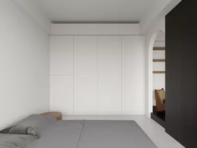 Log modern style livingroom 3D model