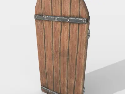 Medieval tavern door Low-poly 3D model