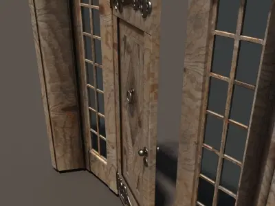 Ornament Wood Door Hi Detail 2 3D model