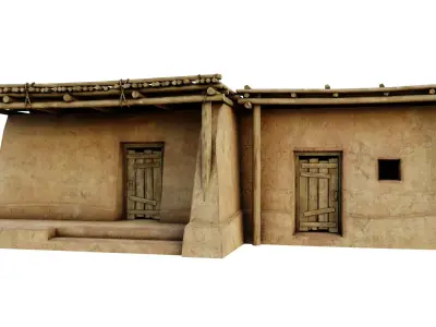 Sturdy Hut Low-poly 3D model