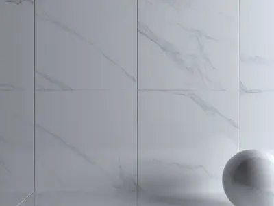 Wall Tiles Museum Calacatta 4D White 120x120 Set 3 Texture