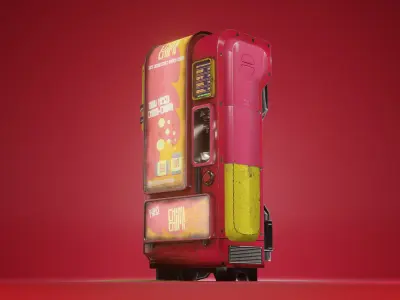 Sci-Fi Vending Machine - Game Ready Low-poly 3D model
