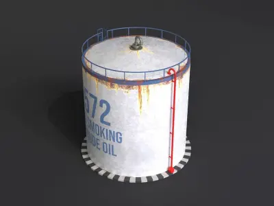 PBR Lowpoly Crude Oil - Oil Tank Game Ready Asset Low-poly 3D model