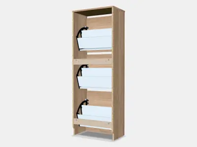 BISSA Shoe cabinet with 3 compartments 2 Low-poly 3D model
