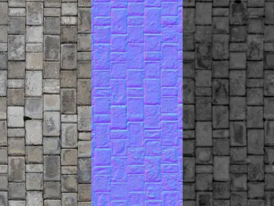 Seamless material of old paving slabs Texture