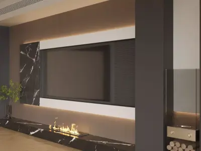 TV background wall 3D model