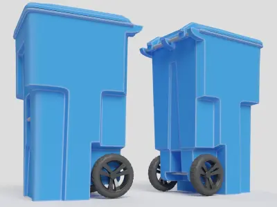 wheeled trash can 3D model