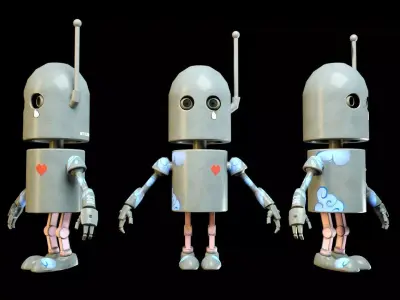 Cartoon Character Robot Low-poly 3D model