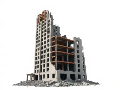 Urban Ruins Building model pack  Destructed Cityscape Collection Low-poly 3D model