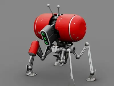 NANO BOT rigged character 3D model