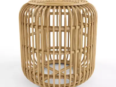 Meja - Rattan Side Table 3D model