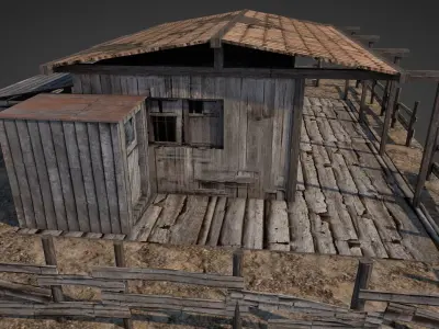 Anatolian Village Shack 4 Low-poly 3D model
