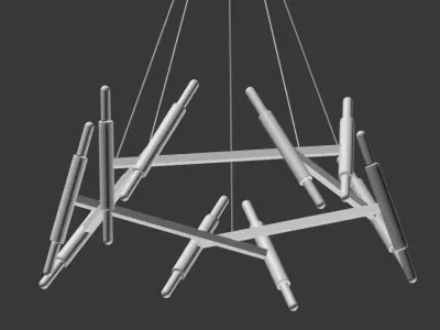 Le Pentagon Chandelier Jonathan Browning 3D model