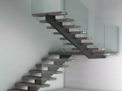 L-Type Stair Case Free 3D model