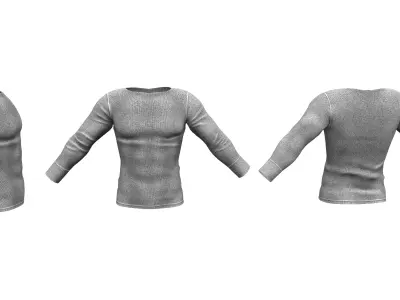 Mens Long Sleeves Stretch Top Low-poly 3D model