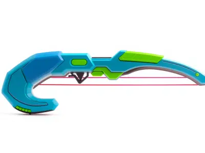 Stylized Energo-Bow Azure Neon Design Cartoon model pack Low-poly 3D model