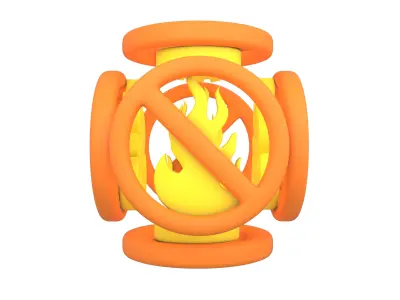 No Fire Icon V2 009 Low-poly 3D model