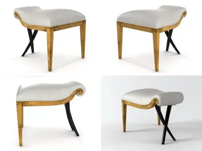 60-0270 four different stools with gold legs 3D model