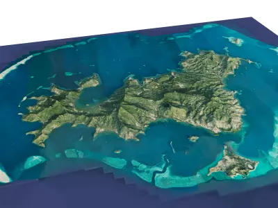 Mayotte islands 3d model terrain Low-poly 3D model
