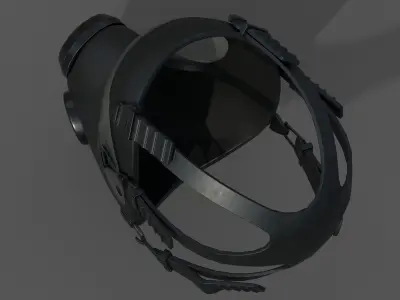 Mask gas protection pollution fantasy scifi military combat 3d  Low-poly 3D model