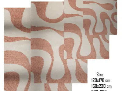 Shaggy rug Louise Rose By Benuta 3D model