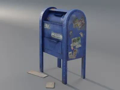 Underground MailBox GameReady- PBR Texture Low-poly 3D model