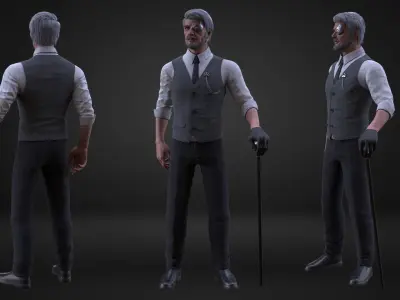 CyberPunk Man Low-poly 3D model