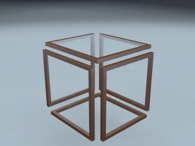 Futuristic desk Low-poly 3D model Low-poly 3D model