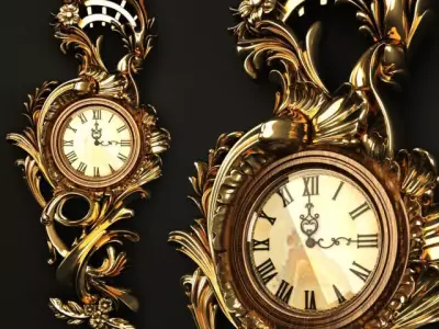 Antique Wall Clock 3D model buy