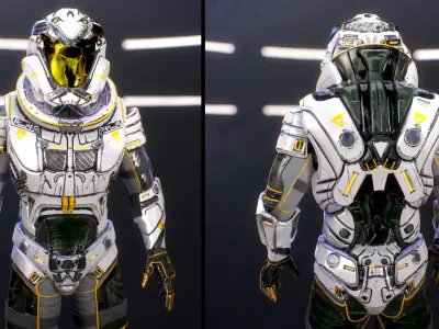 Sci-Fi Armor 7 Low-poly 3D model