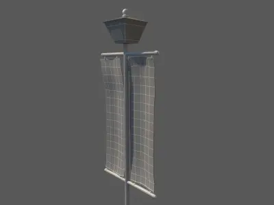 banner speaker post Low-poly 3D model