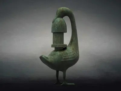 Turtle cultural relics crane model ancient bronze Lanter 3D model