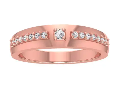 Solitaire Wedding Engagement Women Band Ring 3D print model 8