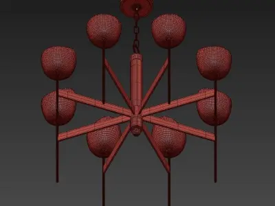Davis 6 Light LED Chandelier 3D model