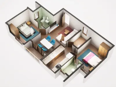 3D Floor Plan Model 21 3D model