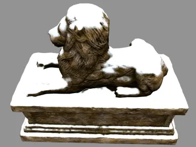 Lion Statue 30 Low-poly 3D model