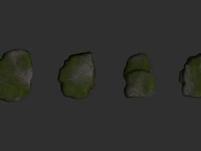 Cave Platform 3 - Moss 1 Low-poly 3D model