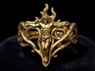 Jesus Thorns filigree Ring 3D print model