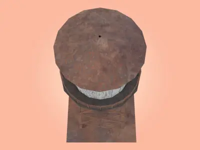 Old Water Tower Low-poly 3D model