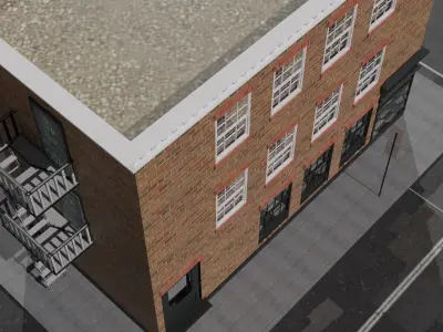 3D Coffee House Building Model Low-poly 3D model