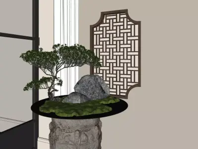 Floral arrangement in vase 3D model