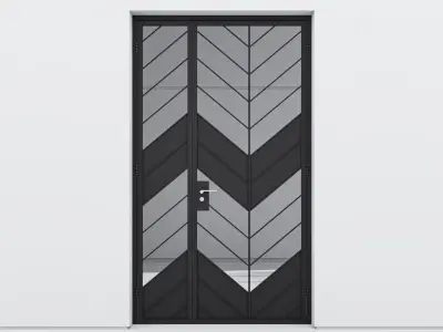 Aluminium door 25 3D model