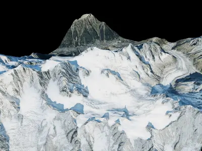 Aiguille du Midi mountain peak 3d model Low-poly 3D model