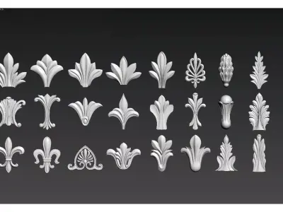 European-style carving 3D model