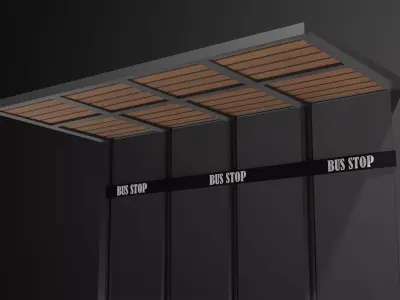 Bus Stop   Low-poly 3D model