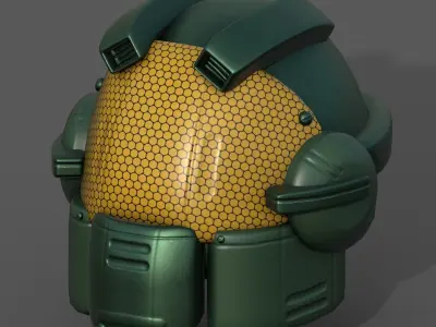 Helmet scifi military futuristic technology fantasy  Low-poly 3D model