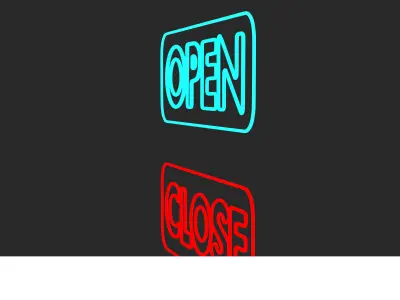Open close Neon Sign 3D model